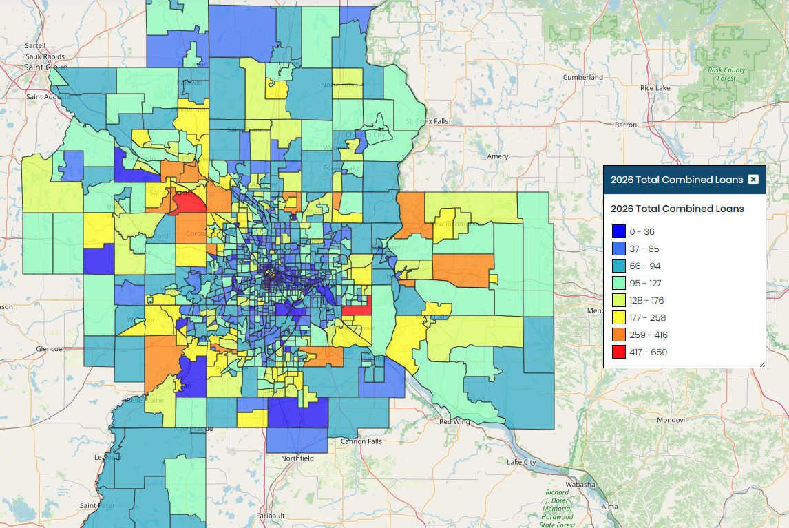 2026 Minneapolis Combines Loans Map
