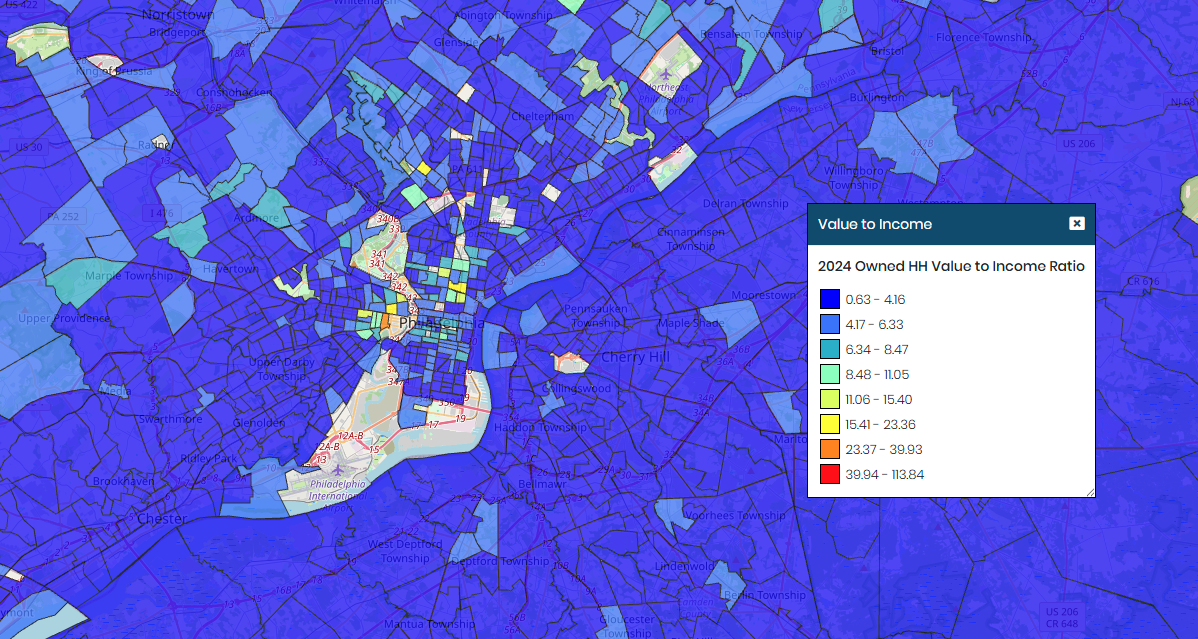 HH Value to Income Ratio - Philly