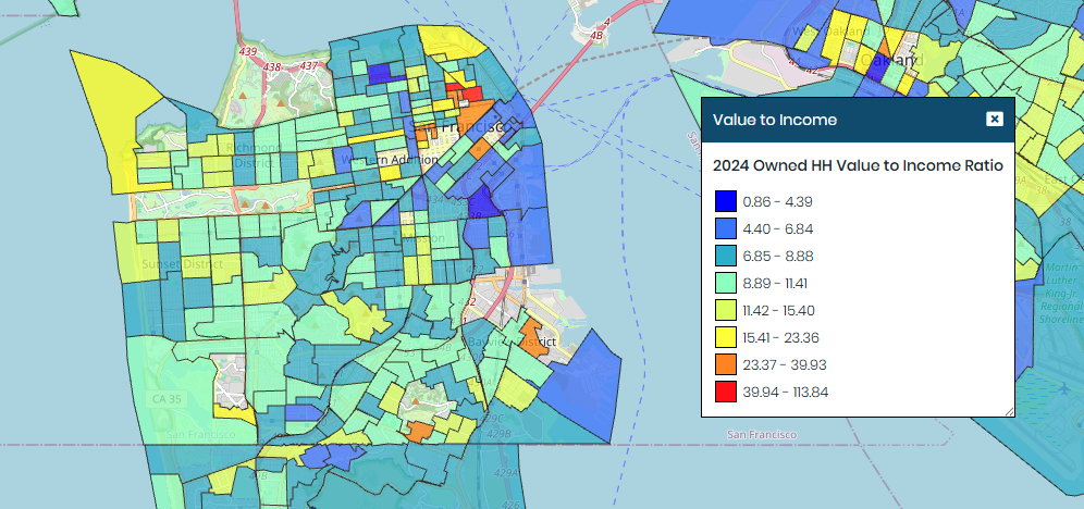 HH Value to Income Ratio - San Francisco