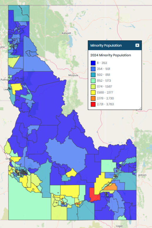 Idaho Minority Population Map