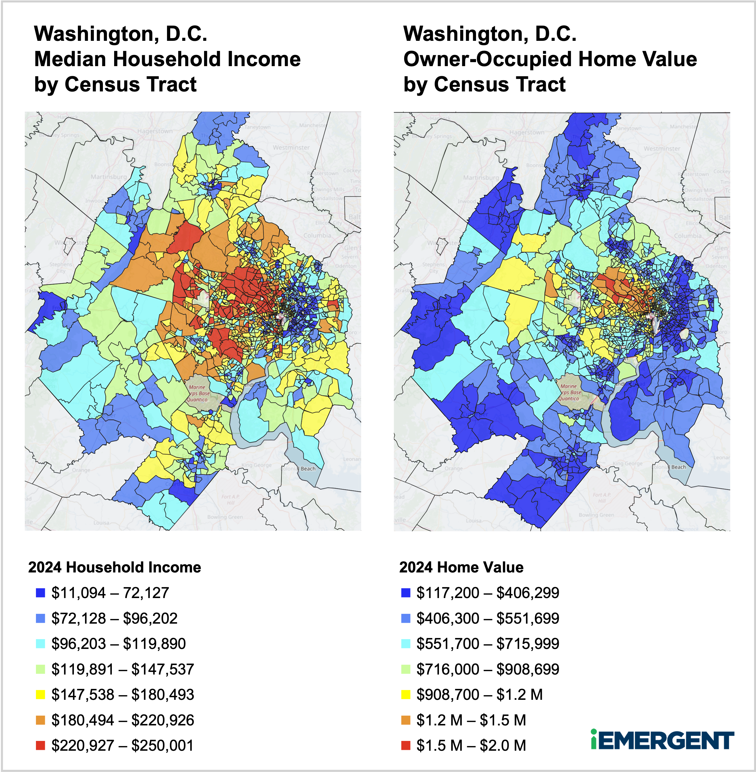 Washington DC Income vs Home Value