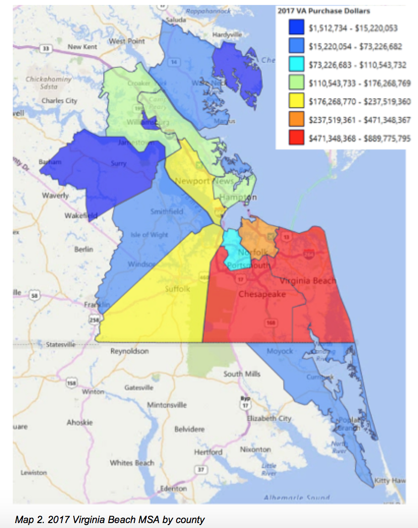 2017 Virginia Beach MSA By County 