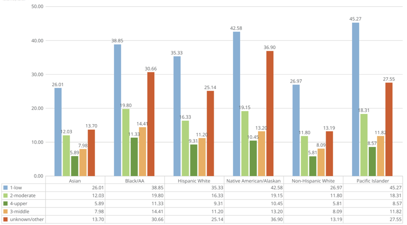 Application Denial Rates By Race and Income