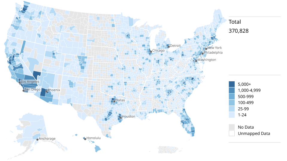 Asian Mortgage Originations Map