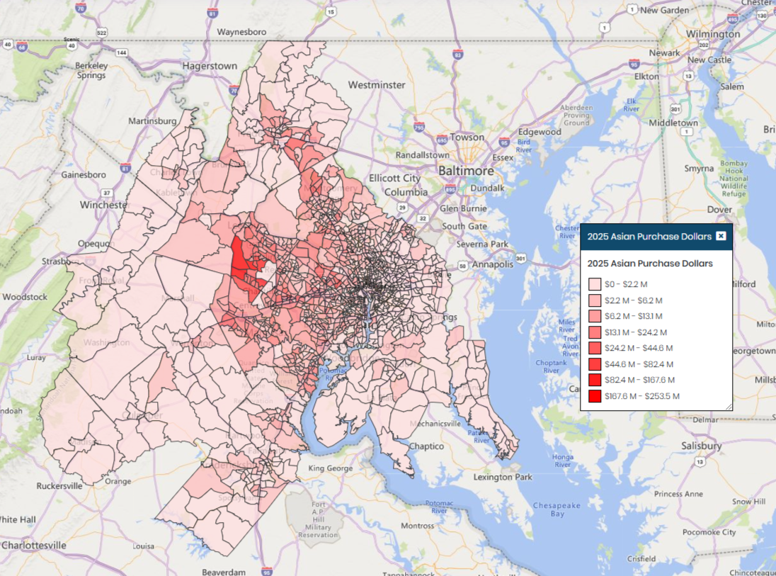 DC 2025 Asian Purchase Dollars Map