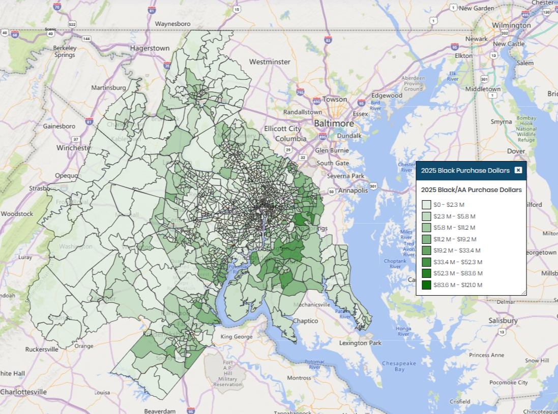 DC 2025 Black Purchase Dollars Map