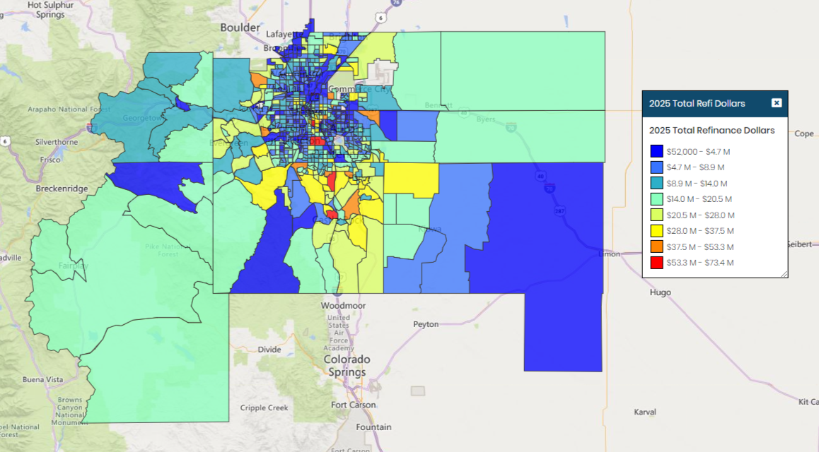 Denver 2025 Refi Mortgage Opportunity Dollars Map