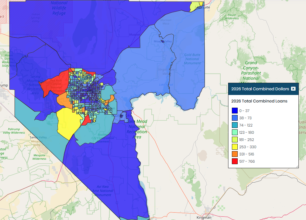 Las Vegas 2026 Combined Dollars Map