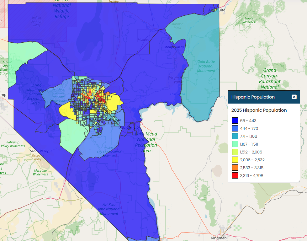 Las Vegas Hispanic Population Map