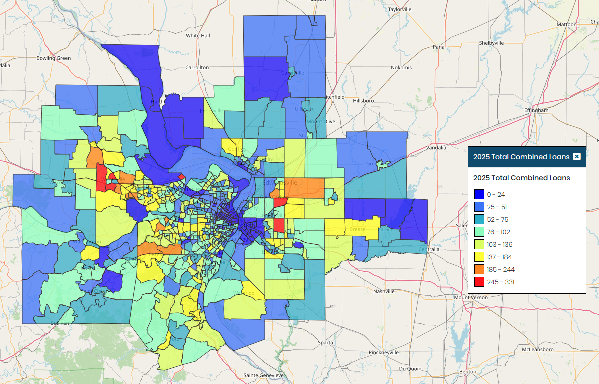 St Louis 2025 Combined Loans Map