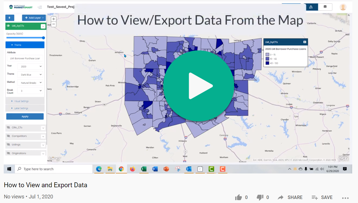 Mortgage MarketSmart: How to Export Data