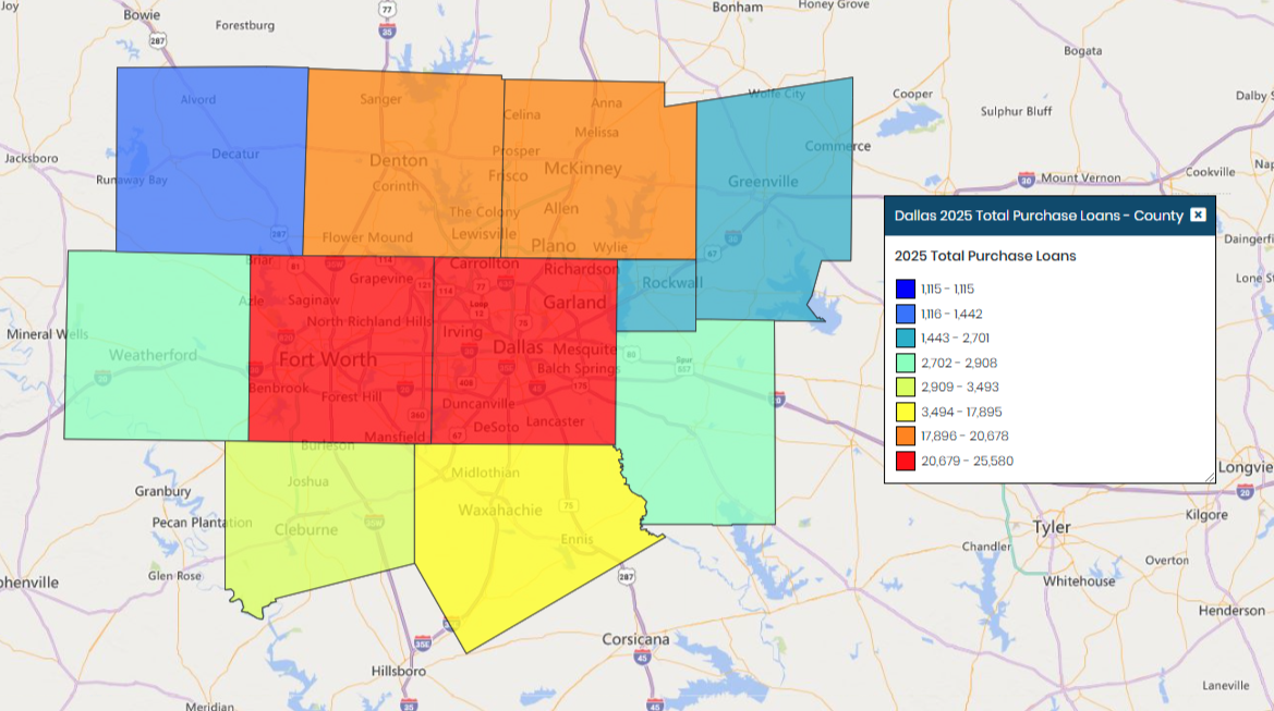Dallas 2025 Total Purchase Loans - County