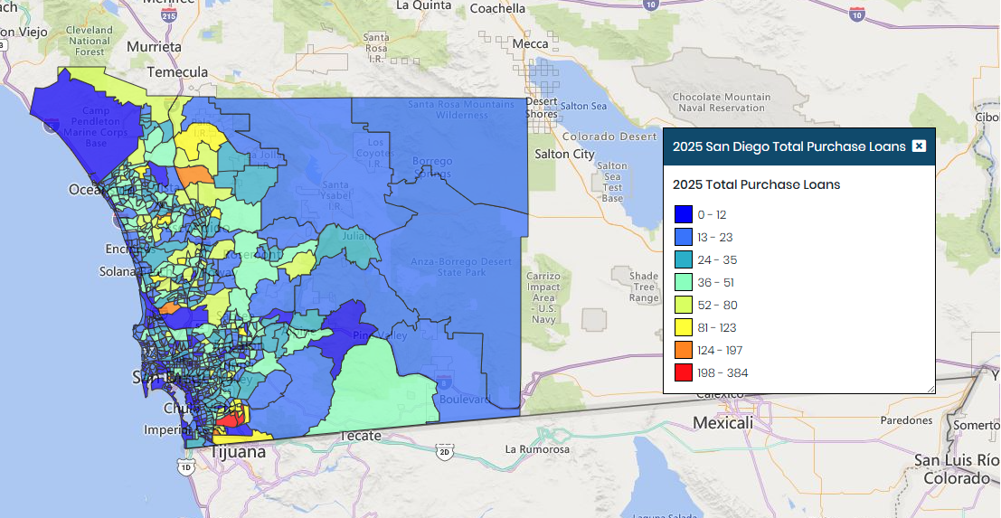 San Diego 2025 Total Purchase Loans By Census Tract