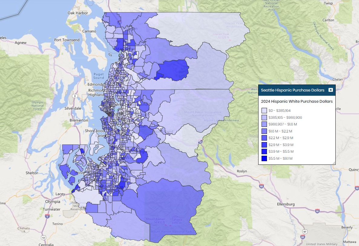Seattle Total Purchase Dollars - Hispanic
