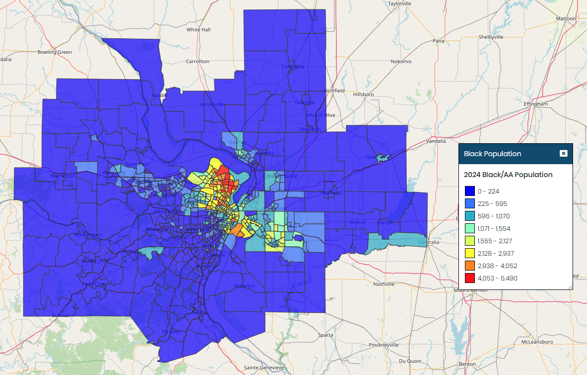 St. Louis Black Population Map